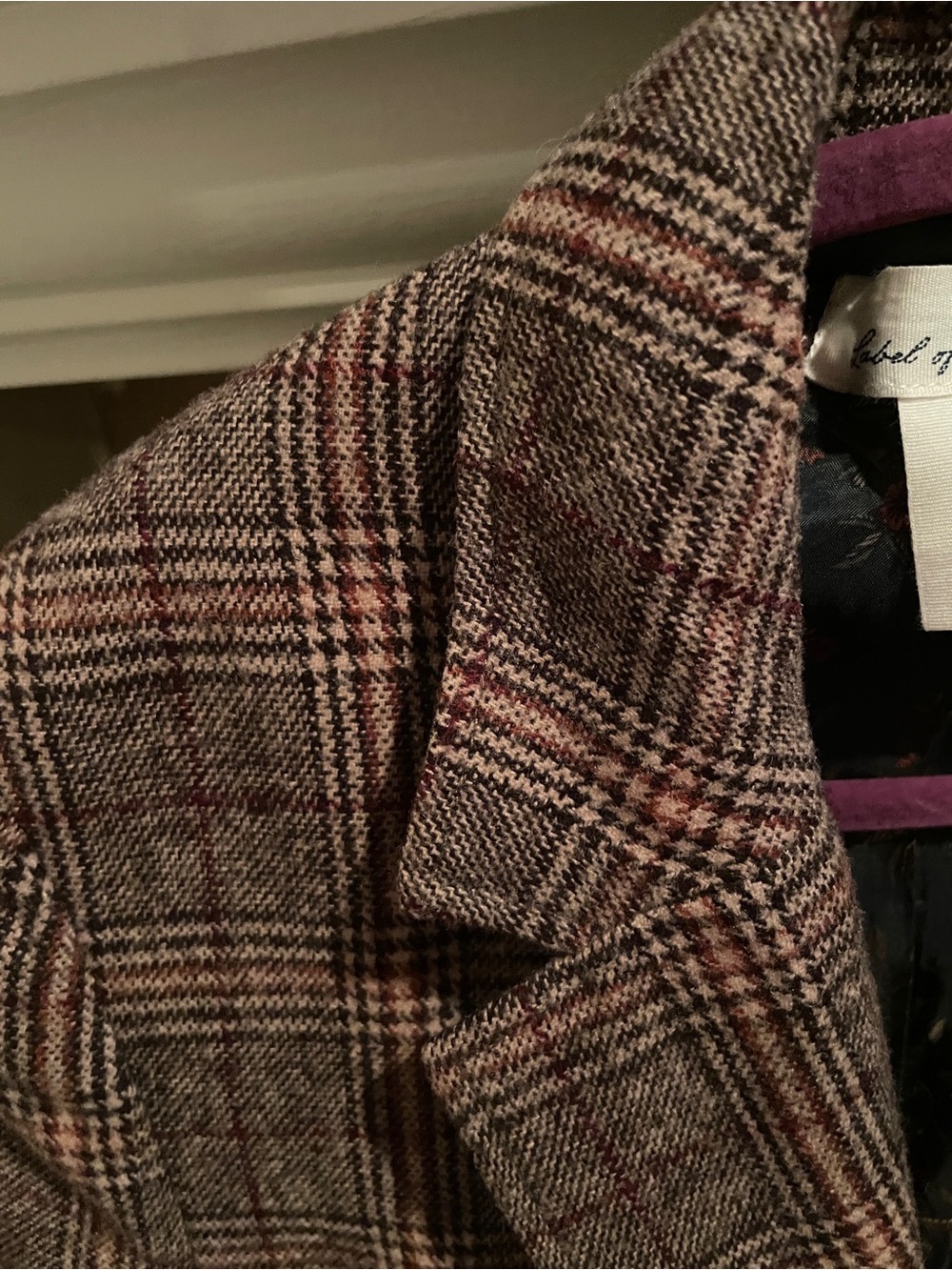 LOGG Houndstooth Suede Patch Tailored Blazer Equestrian Preppy Old Money 8